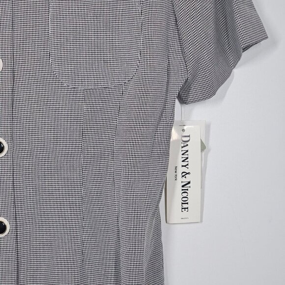 Vintage 90s Dress Danny & Nicole NY Women's Houndstooth Button-Front Blazer 16 - Picture 14 of 16